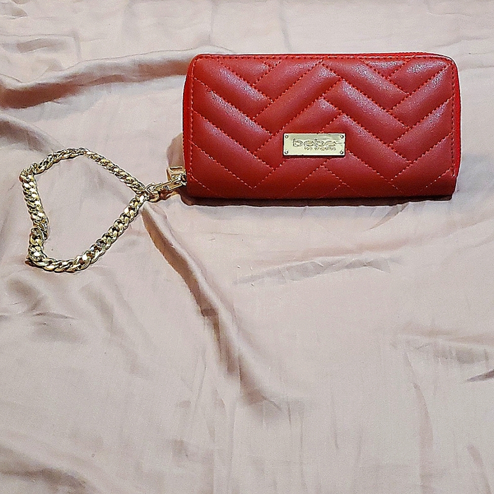 Red Quilted Bebe wristlet